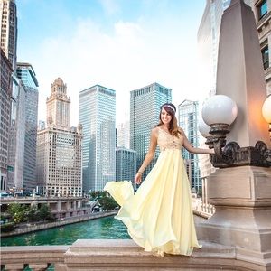 Light Yellow Maxi Gown XS